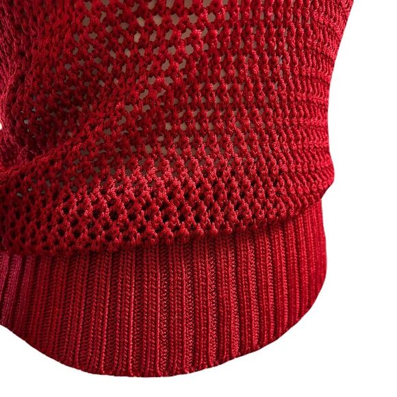 The Limited Red Shimmery Crochet Off-Shoulder Top | Sz. M | EUC | Y2K - Picture 5 of 9
